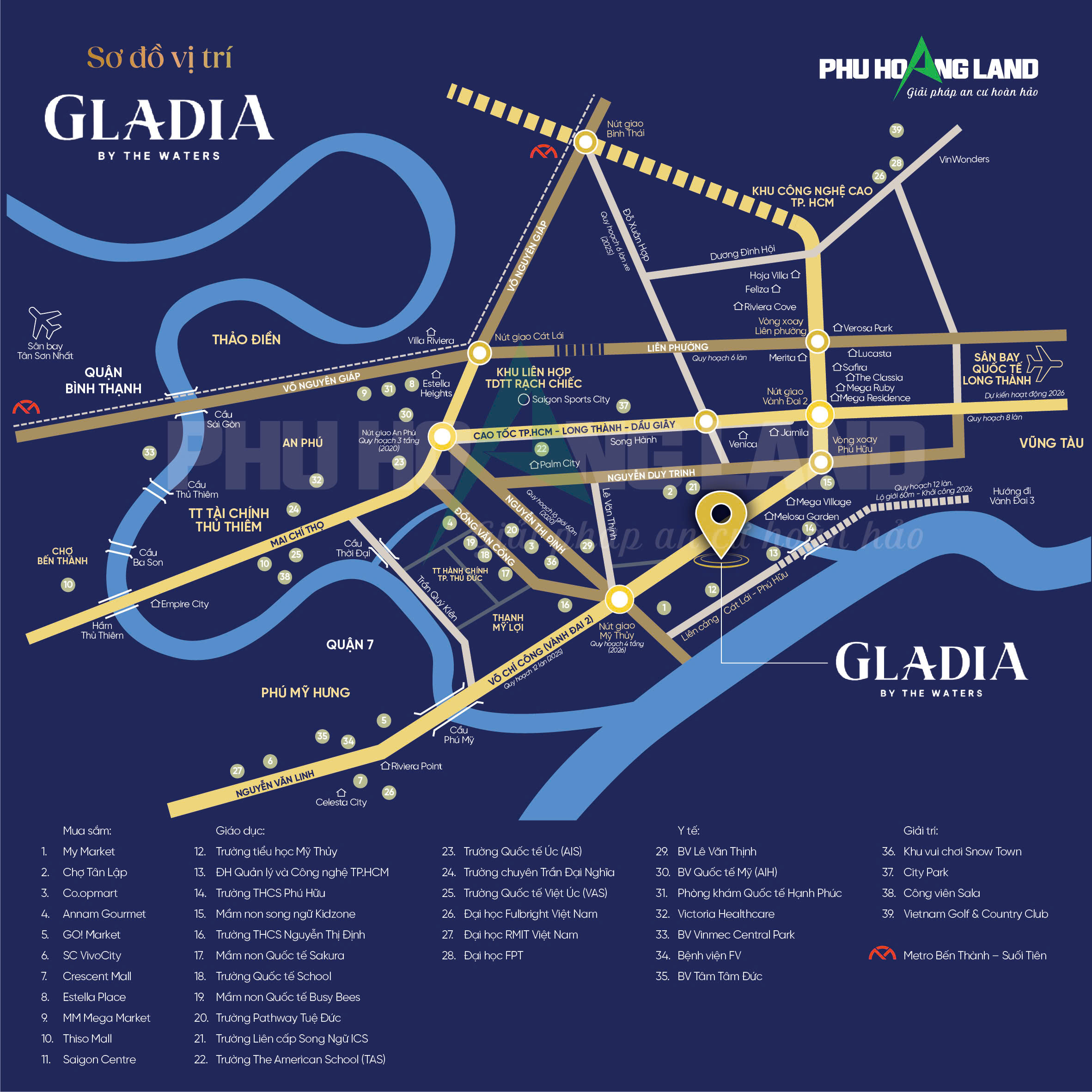 Vị trí dự án Gladia Khang Điền